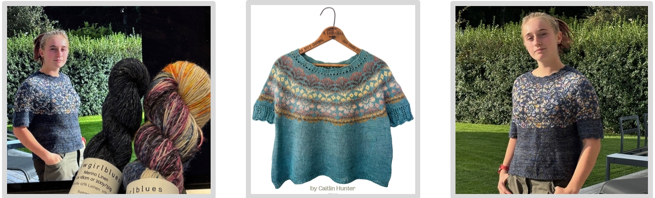 Strikket i Håndfarvet Merino Linen fra Cowgirlblues